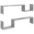 Rafturi de perete, 2 buc, gri beton, 100x15x20 cm, PAL