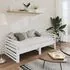  Pat extensibil de zi, alb, 2x(90x200) cm, lemn masiv de pin
