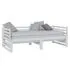  Pat extensibil de zi, alb, 2x(90x200) cm, lemn masiv de pin