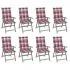 Set 8 bucati scaune de gradina rabatabile cu perne, model rosu