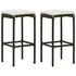  Set mobilier bar de grădină, cu perne, 3 piese, maro, poliratan