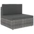  Set mobilier de grădină cu perne, 5 piese, gri, poliratan