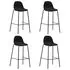 Set de bar, 5 piese, negru, material textil
