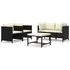  Set mobilier de grădină cu perne, 5 piese, negru, poliratan