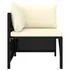  Set mobilier de grădină cu perne, 5 piese, negru, poliratan