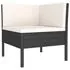  Set mobilier de grădină cu perne, 6 piese, negru, poliratan