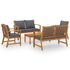  Set mobilier de grădină cu perne, 5 piese, lemn masiv acacia