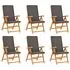  Set mobilier de grădină cu perne gri, 7 piese, lemn masiv tec