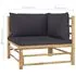  Set mobilier de grădină cu perne gri închis, 10 piese, bambus