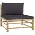  Set mobilier de grădină cu perne gri închis, 10 piese, bambus