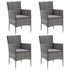  Set mobilier de exterior, 5 piese, gri, poliratan și sticlă