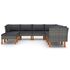  Set mobilier de grădină cu perne, 9 piese, gri, poliratan
