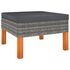  Set mobilier de grădină cu perne, 9 piese, gri, poliratan