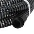  Furtun de aspirație cu racorduri din alamă, negru 1,1" 5 m, PVC