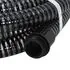  Furtun de aspirație cu racorduri din alamă, negru 1,1" 20 m PVC