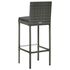  Set mobilier bar de grădină, cu perne, 3 piese, gri, poliratan