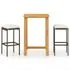  Set mobilier de bar de gradină cu perne, 3 piese, maro