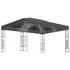  Pavilion cu șir de lumini LED, antracit, 3x4 m, țesătură