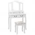  Set masă de toaletă cu taburet alb 80x69x141 cm lemn paulownia