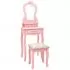  Set masă de toaletă cu taburet roz 50x59x136 cm lemn paulownia