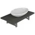  Set mobilier de baie, 2 piese, gri, ceramică