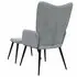  Scaun de relaxare cu taburet, gri deschis,textil