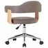  Scaune pivotante, 2 buc., gri taupe, lemn curbat & textil
