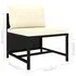  Set mobilier de grădină cu perne, 8 piese, negru, poliratan