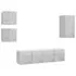  Set de dulapuri TV, 5 piese, gri beton, lemn prelucrat