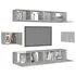  Set de dulapuri TV, 6 piese, gri beton, lemn prelucrat
