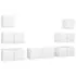  Set dulapuri TV, 7 piese, alb, lemn prelucrat