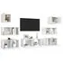  Set dulapuri TV, 7 piese, alb, lemn prelucrat