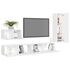  Set dulapuri TV, 4 piese, alb, lemn prelucrat