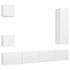 Set dulapuri TV, 5 piese, alb, lemn prelucrat