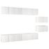  Set dulapuri TV, 8 piese, alb, lemn prelucrat