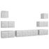  Set de dulapuri TV, 8 piese, gri beton, lemn prelucrat