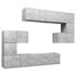  Set de dulapuri TV, 8 piese, gri beton, lemn prelucrat