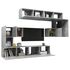  Set de dulapuri TV, 8 piese, gri beton, lemn prelucrat