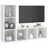  Dulapuri TV, 2 buc., alb, 107x35x37 cm, lemn prelucrat