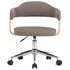  Scaun de masă pivotant gri taupe lemn curbat/material textil