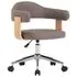  Scaun de masă pivotant gri taupe lemn curbat/material textil