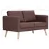  Canapea cu 2 locuri, maro, material textil