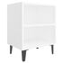  Noptiere cu picioare metalice, 2 buc, alb, 40x30x50 cm