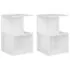 Noptiere, 2 buc., alb extra lucios, 35x35x55cm, lemn prelucrat