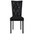   Scaune de sufragerie, 6 buc, negru, catifea