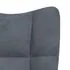  Scaun de relaxare cu taburet, gri închis, catifea