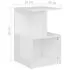  Noptiere, 2 buc., alb extra lucios, 35x35x55cm, lemn prelucrat