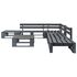  Set mobilier de grădină din paleți, 6 piese, gri, lemn