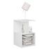  Noptiere, 2 buc., alb extra lucios, 35x35x55cm, lemn prelucrat