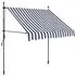  Copertină retractabilă manual cu LED, albastru & alb, 100 cm